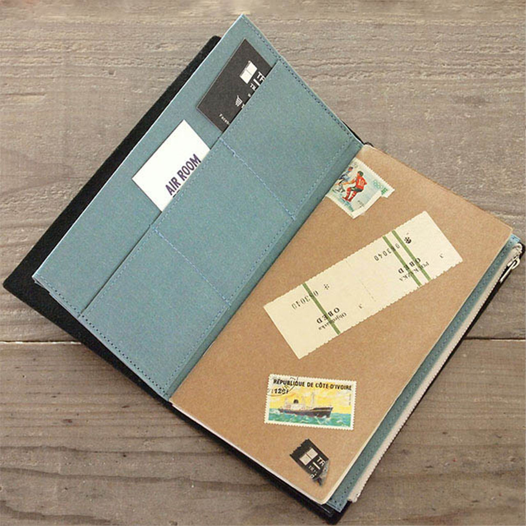 P Plain Color Handbook TN Handbook Olive Green Zipper Canvas Bag Paper Cloth Traveler Notebook Stationery Handbook Storage Bag
