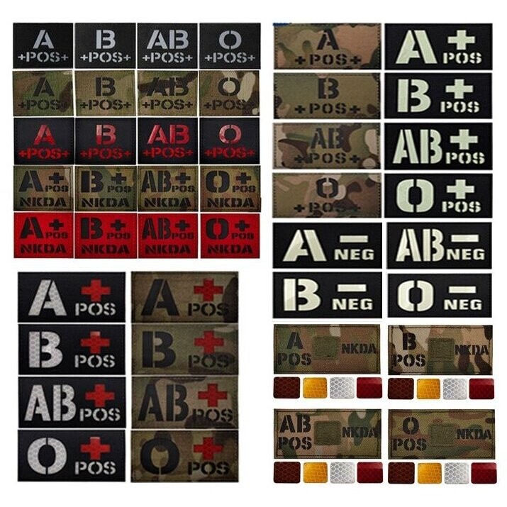 [แพทช์ Velcro ที่กําหนดเอง] HK.สะท้อนแสงเลือดประเภทบท IR Chapter สติ๊กเกอร์หมวกกันน็อคเร็ว AB O POS 