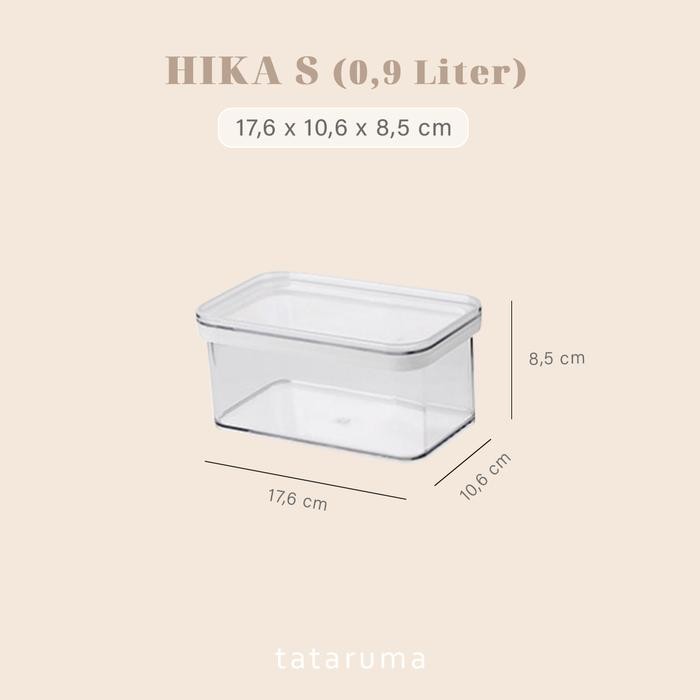 HIKA - โถเก็บของใสสุญญากาศสไตล์มินิมอล - เล็ก - 0.9L