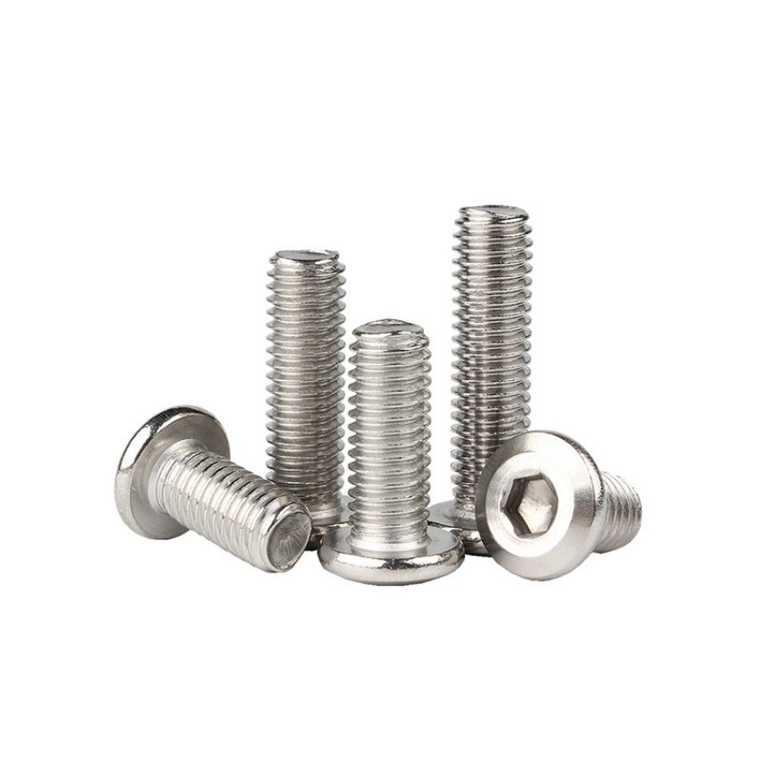 304 สแตนเลสสตีลแบนหัว Chamfering สกรูแบนรอบหัว Beveled หกเหลี่ยมซ็อกเก็ตสกรู Bolt M2/M2.5/M3/M4/M5 （LJX-การจัดส่งที่รวดเร็ว）