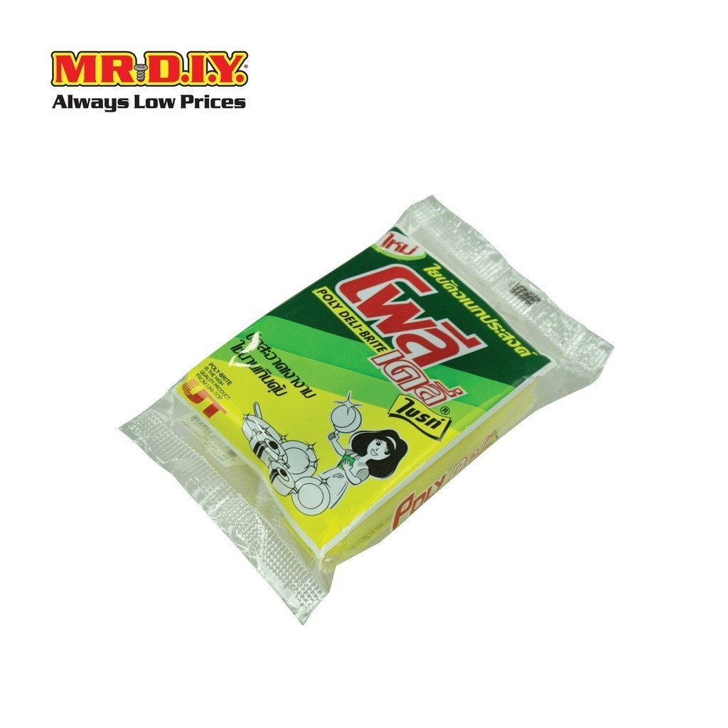 [แพ็ก 24 ชิ้น] POLY DELI-BRITE ฟองน้ำพร้อมใยขัด