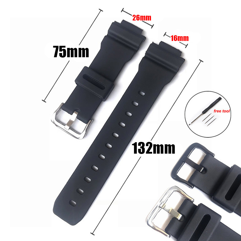 16 มม.สายนาฬิกาสําหรับ G-shock GA2100 GA-110 100 120 GW-M5610 GW-M5610 DW-5600 5610 DW-6900 9052 เปลี่ยนนาฬิกาสปอร์ต