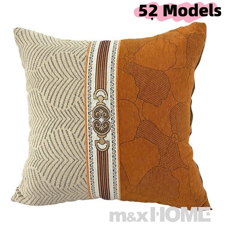 45x45 ซม.Chenille ผ้าตกแต่งบ้าน Nordic โยนหมอนปักมงกุฎฤดูหนาวเบาะห้องนั่งเล่นโซฟา