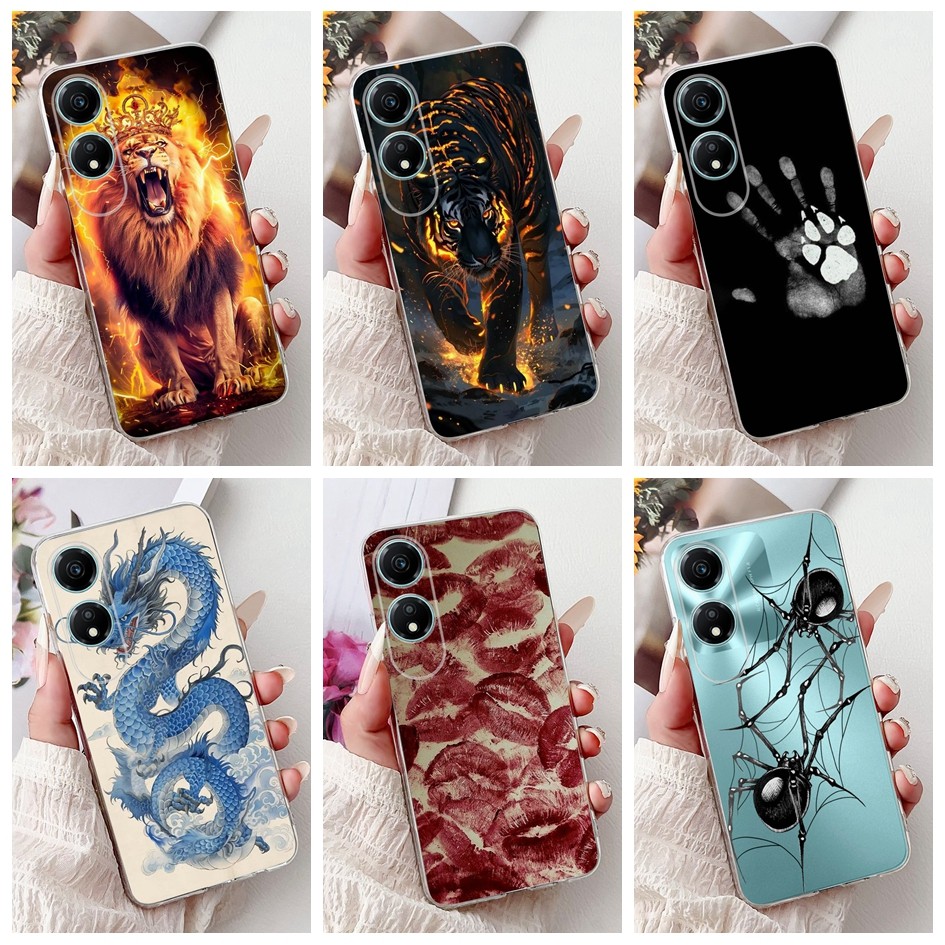 ปลอกสําหรับ Honor X5 Plus เคสโทรศัพท์ WOD-LX1 WOD-LX2 WOD-LX3 Clear Cover Cool การ์ตูน Tiger Lion กั