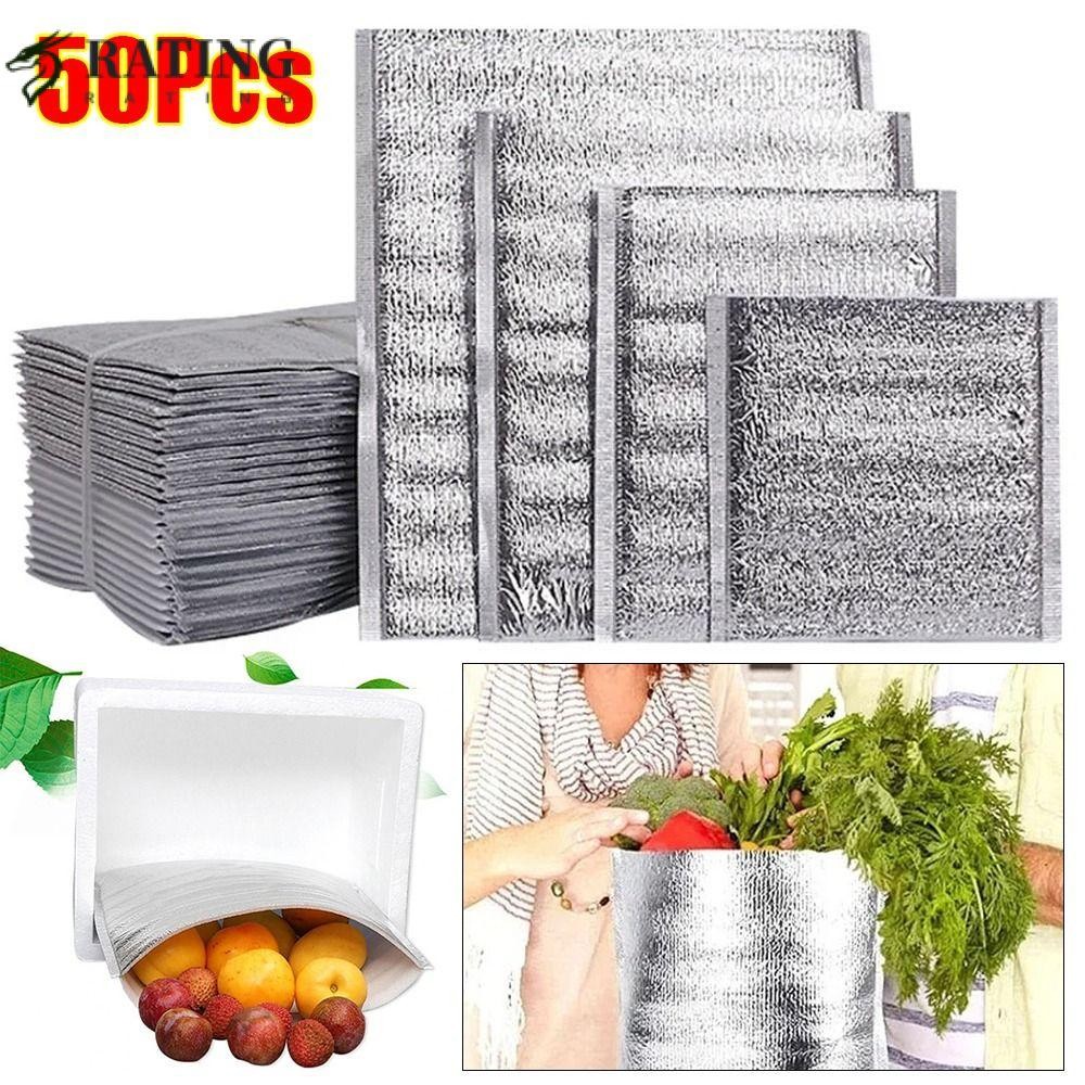 หนู 50ชิ้น/แพ็คถุงฉนวนกันความร้อน,อาหารความร้อนน้ําแข็งเย็นอุ่นถุงอลูมิเนียมฟอยล์,เครื่องดื่มเก็บบรรจุจัดส่ง ค มาถึง ถุงเก็บความเย็น