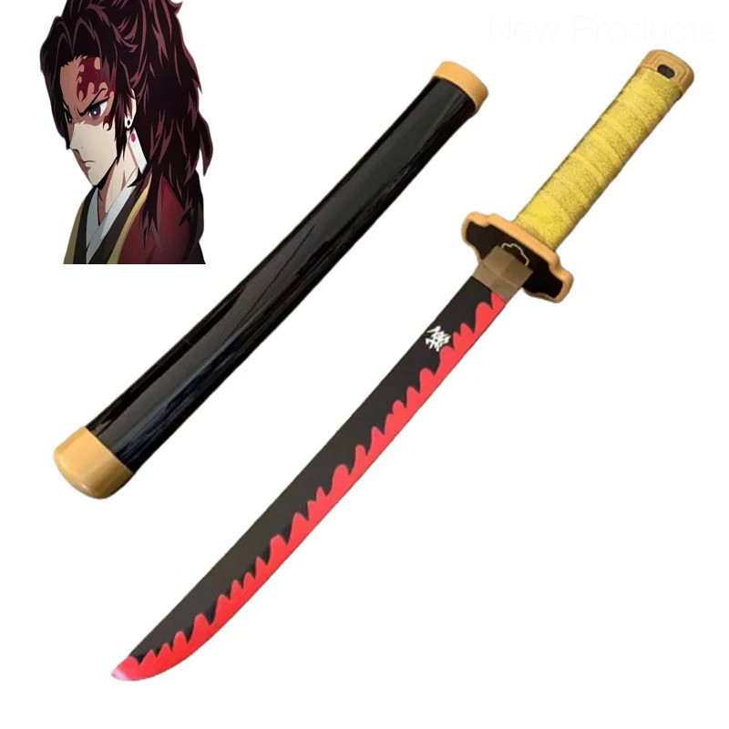 🔥 Cosplay Demon Slayer 24inch Tsugikuni Yoriichi Kimetsu no Yaiba Bamboo Assembled Katana 60cm Tokit
