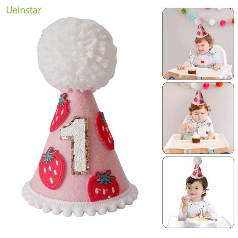 Uein Themed First Birthday Party หมวกสําหรับเด็กทารกชาย Felt Celebration Party หมวกสําหรับปีเกิดหนึ่งปี
