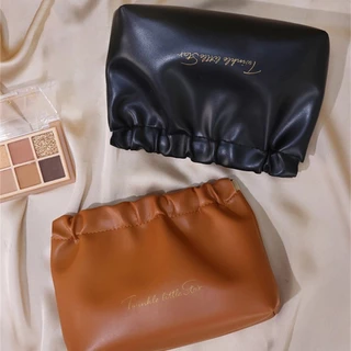 กระเป๋าเครื่องสําอาง ลิปสติก หนัง PU แบบพกพา ขนาดเล็ก เก็บอุปกรณ์ สำหรับเดินทาง