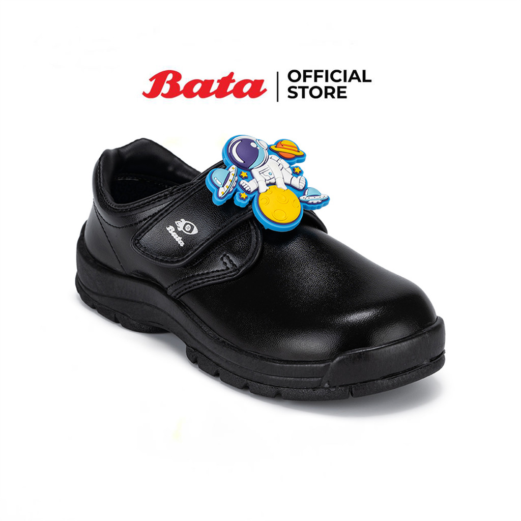 Bata บาจา รองเท้านักเรียนเด็กอนุบาล แบบสวม ลายอวกาศ สำหรับเด็กผู้ชาย รุ่น Galaxy สีดำ รหัส 1419025
