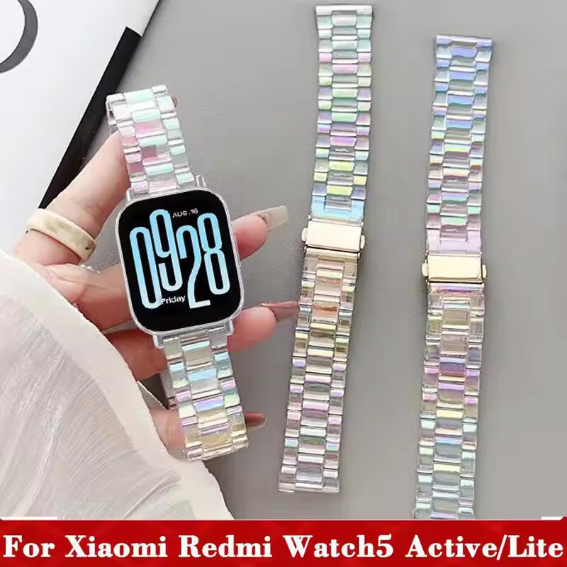 สายเรซิ่นโปร่งใสสําหรับ Redmi Watch 5 Active/Lite 22 มม.20 มม.สายนาฬิกาสําหรับ Xiaomi Redmi watch3 Active สร้อยข้อมือเครื่องมือ