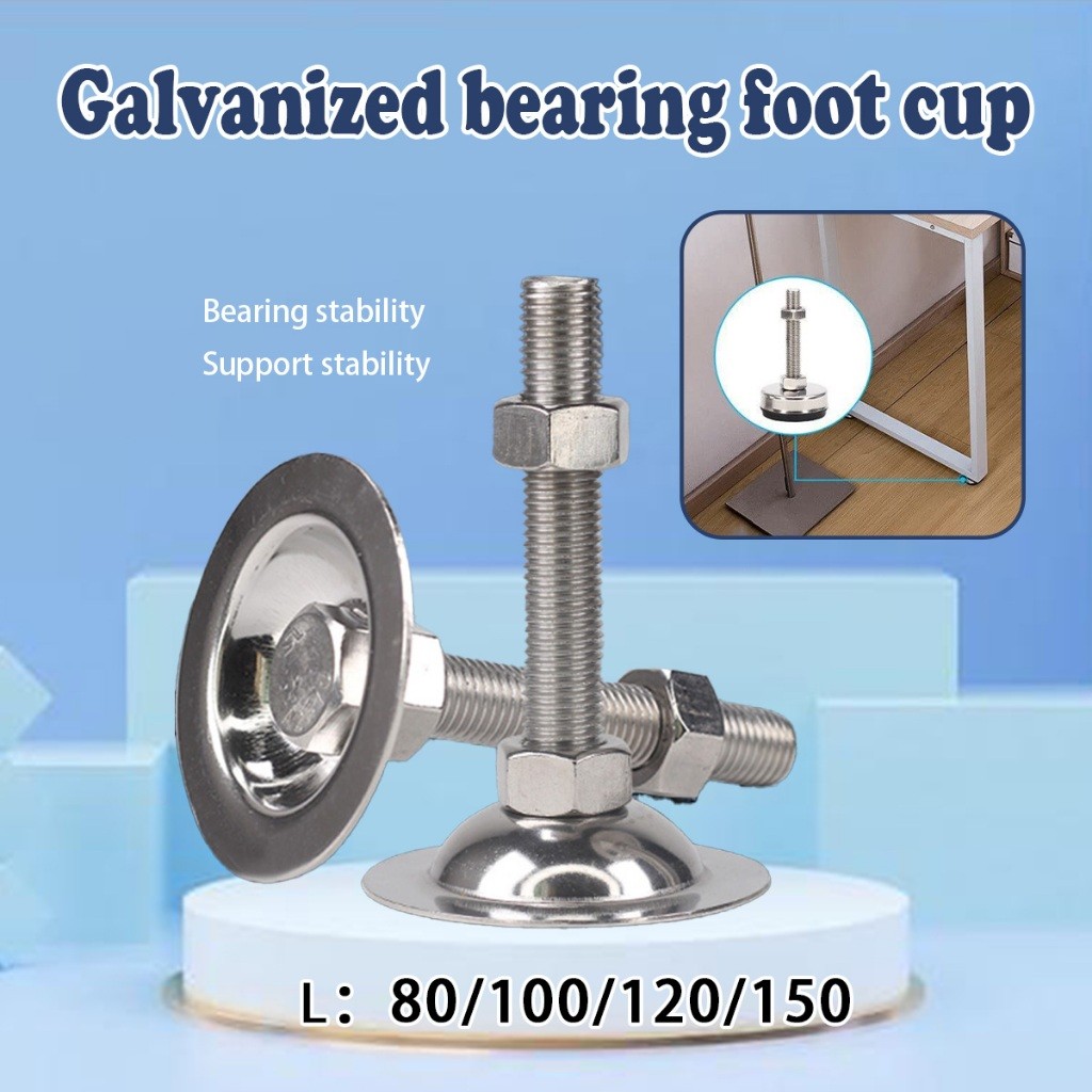 ขาฉิ่งปรับระดับ เหล็กชุบซิงค์ M8 M12 M16 ฐานกลม foot adjustable - รูปที่ 2