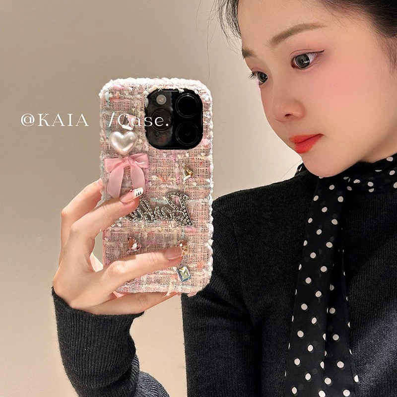 Xiaoxiangfeng Bowknot Apple 15 เคสโทรศัพท์ Plush iPhone16promax Half Pack 14 Soft Case 13 กันกระแทก 12