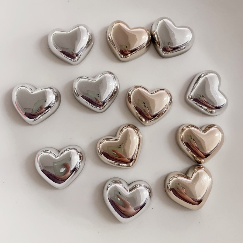 1 ชิ้น Rose Gold Silver Love Shiny Electroplated อุปกรณ์เสริม Jibiz Cros Charm Pins เหมาะสําหรับรองเท้าผู้หญิง, รองเท้าแตะและอุปกรณ์เสริม