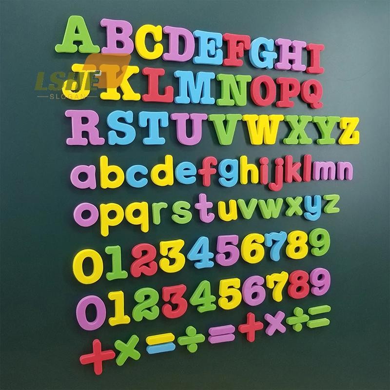 [LSHE] ตัวอักษรแม่เหล็กตัวเลขตัวอักษร ABC 123 แม่เหล็กติดตู้เย็นพลาสติกการศึกษาก่อนวัยเรียนการเรียนรู้ชุดของเล่น ตัวพิมพ์ใหญ่ คณิตศาสตร์ใหม่