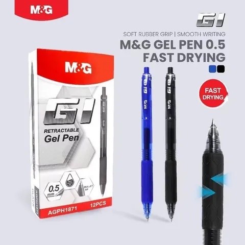 M&G ปากกาเจลแบบยืดหดได้ G1 AGPH1871 0.5 มม. แห้งเร็ว / ปากกา Cetet - หน่วย