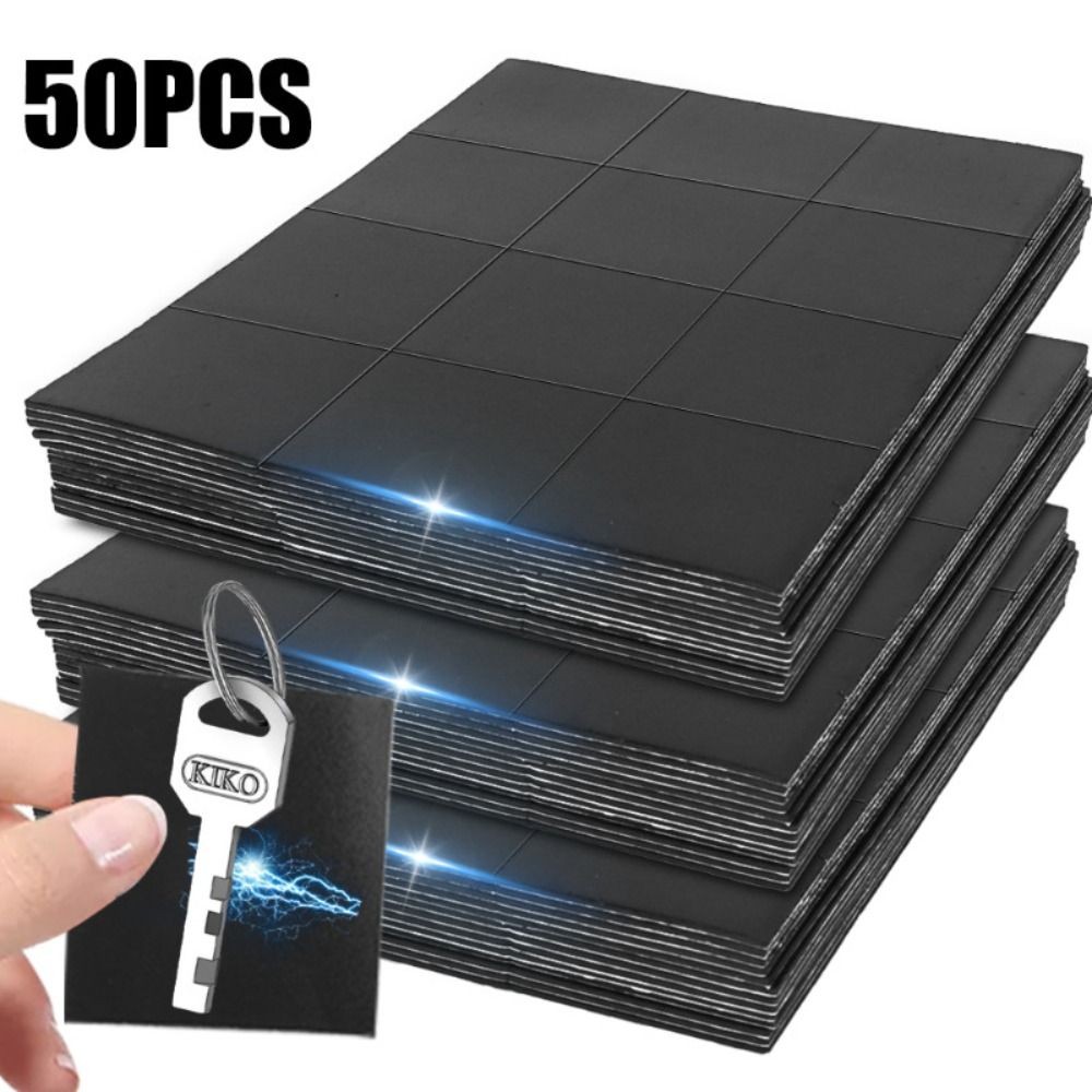 HGOUGVT 50/100 ชิ้นแม่เหล็กสติกเกอร์, Self-กาวสแควร์แม่เหล็กแผ่น,กาว Backing สติกเกอร์กระดานดําแบบยืดหยุ่นสําหรับตู้เย็นสํานักงานกระดานดําภาพนามบัตร - รูปที่ 3