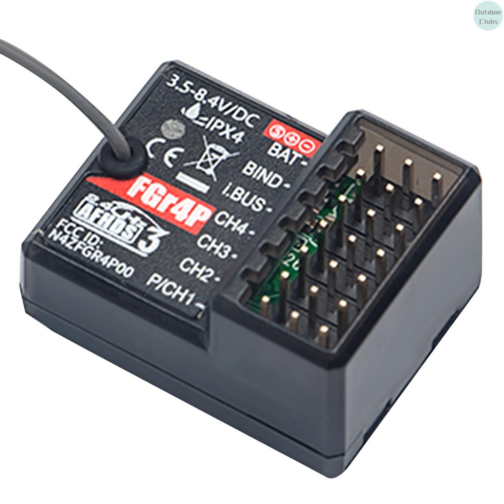[คลับกลางแจ้ง] FlySky FGR4P 2.4GHz 4CH AFHDS 3 ตัวรับสัญญาณ RC PWM/PPM/I.bus/S.bus เอาต์พุตสําหรับ F
