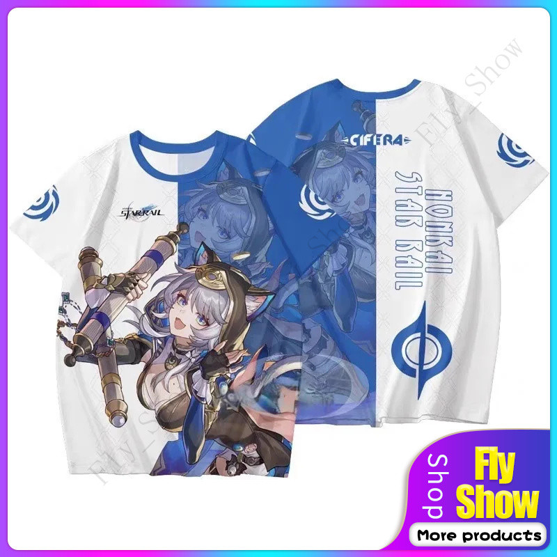 Honkai Star Rail Cipher Graphic Tee - อะนิเมะเกมแขนสั้น Unisex Streetwear เสื้อกีฬา BHFS