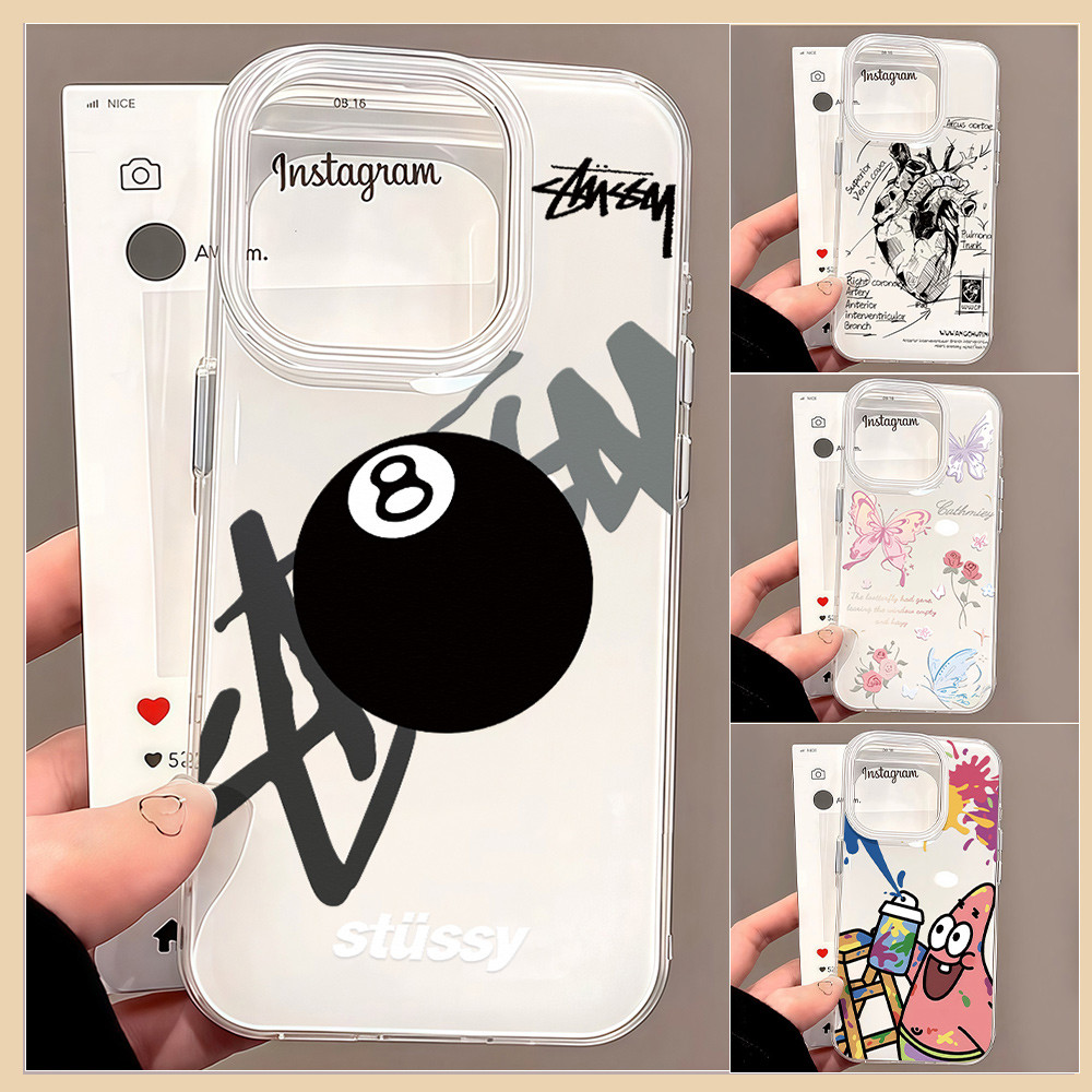 เคสมือถือ For iPhone 11 15 16 14 13 12 Pro Max X XS XR 13 Pro 15 16 Plus Case ผีเสื้อที่สวยงาม ครีม IMD แบบนิ่ม TPU เคส ราคา ถูกที่สุด ดีลบีเคเค