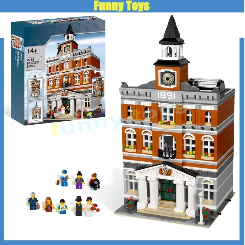 10224,Town Hall,Building Blocks,City Modular Buildings,ของเล่นของขวัญสําหรับเด็กชายและเด็กหญิง
