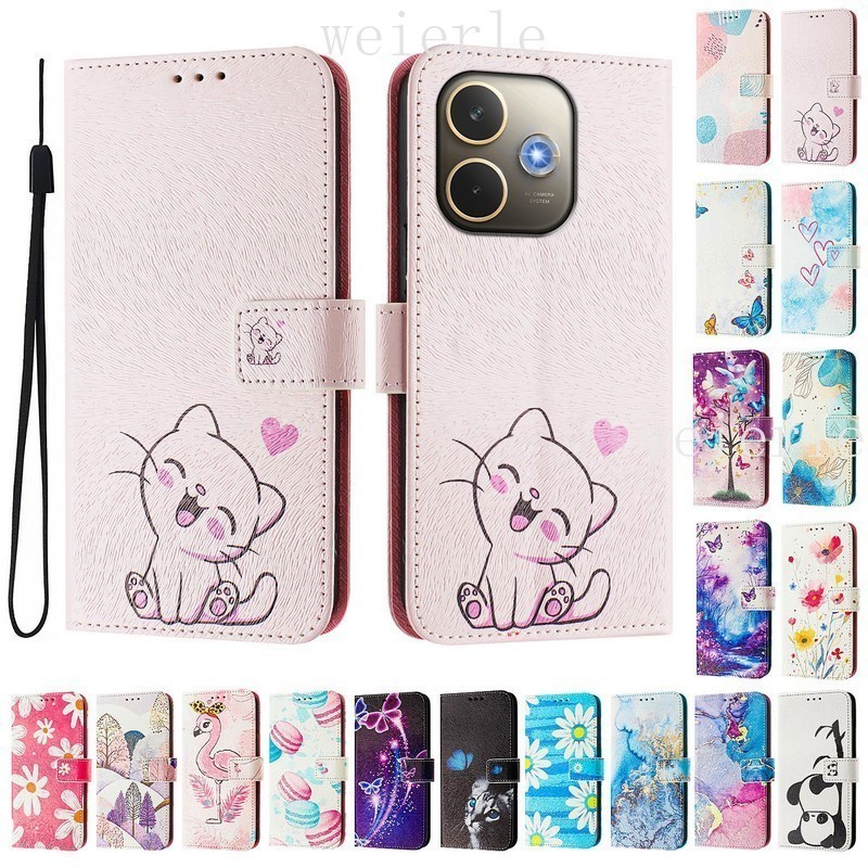 สําหรับ OPPO A5 Pro 5G กรณีน่ารักทาสีรูปแบบพลิกเคสโทรศัพท์สําหรับ OPPO A5 Pro 4G กรณี OPPOA5Pro CPH2695 CPH2711 กรณีแม่เหล็กกระเป๋าสตางค์หนังหนังสือ