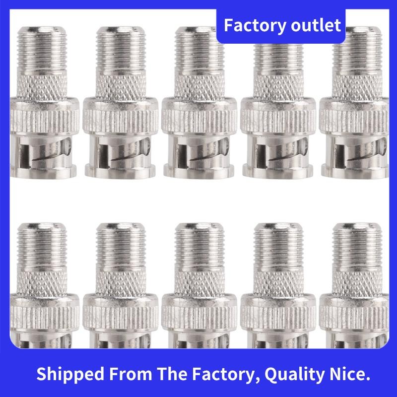 10 ชิ้น BNC ชายปลั๊ก F หญิงแจ็คอะแดปเตอร์ Coax Connector Coupler กล้องวงจรปิด