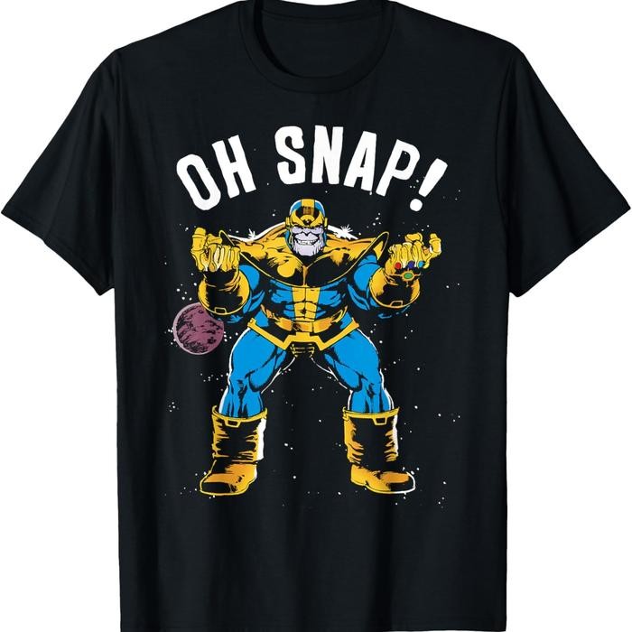 Makeyoushine X Generation90 Marvel Thanos Space Oh Snap! เสื้อยืดสไตล์การ์ตูนย้อนยุค T-Shirt - เสื้อ