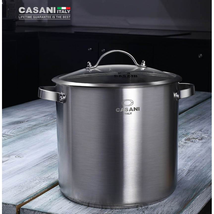 Casani Cucina IH Stainless Steel Height Pot 30cm with Glass Lid Korea