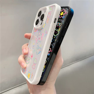 SAMSUNG ปลอกสําหรับsamsung A06 A16 A05 A05S A15 A55 A35 A26 A56 A36 A54 A12 A52 A34 5G A32 น่ารักการ์ตูนที่มีสีสันรูปแบบกันกระแทกClear Hardซิลิโคน