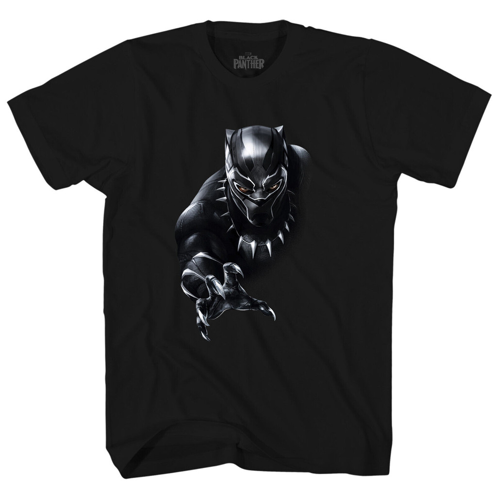 เสื้อยืดสีดําผู้ชาย Marvel Black Panther Grab ใหม่