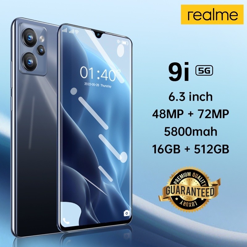 Realme 9i โทรศัพท์มือถือ 2024 NEW สเปคแท้100% โทรศัพท์ 5800mAh แกะ16GB รอม512GB 5G SmartPhone รับประ