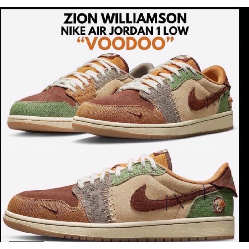 Zion williamson Air Jordan 1ต่ำ “voodoo”