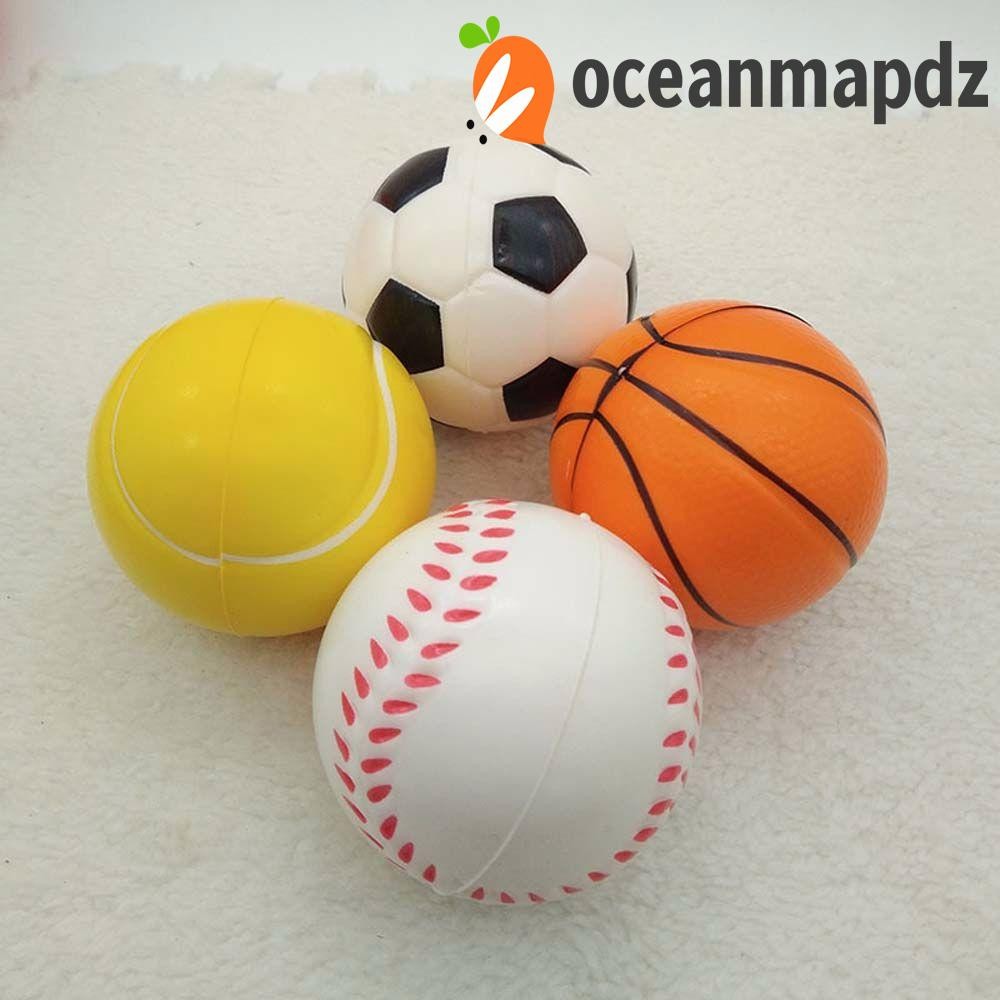 Oceanmapdz บีบลูกบอลมือของเล่นเด็กเด็กฟองน้ําลูกฟุตบอลบาสเกตบอลเบสบอล Antistress ของเล่น