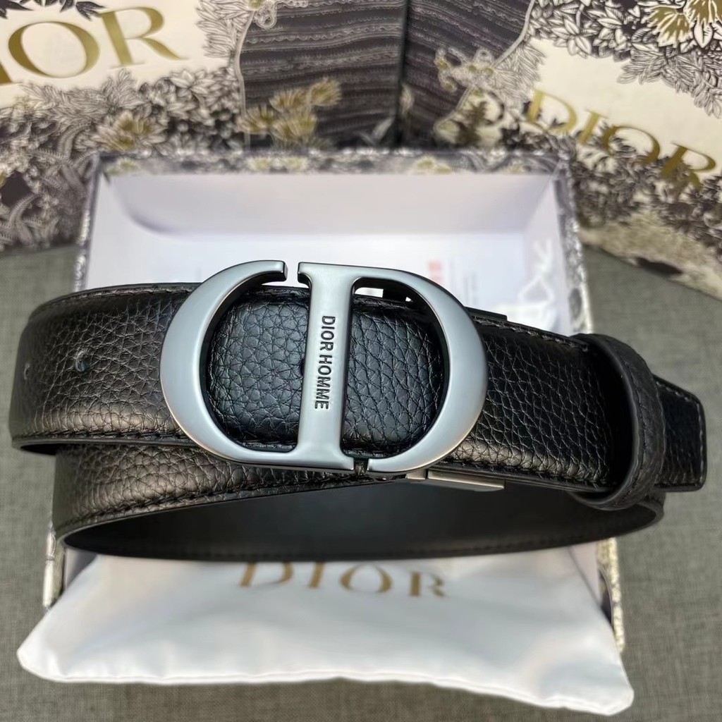 Dior8819 Classic Mens Leather Belt Fashion All-Match Gift Box