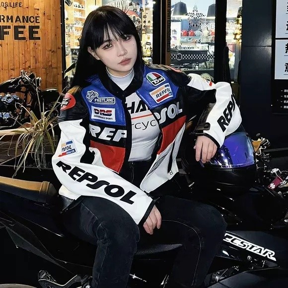 ชุดขี่มอเตอร์ไซค์ Duhan เสื้อหนังมอเตอร์ไซค์ Weishuang Repsol เสื้อแข่งสำหรับผู้ชายและผู้หญิง