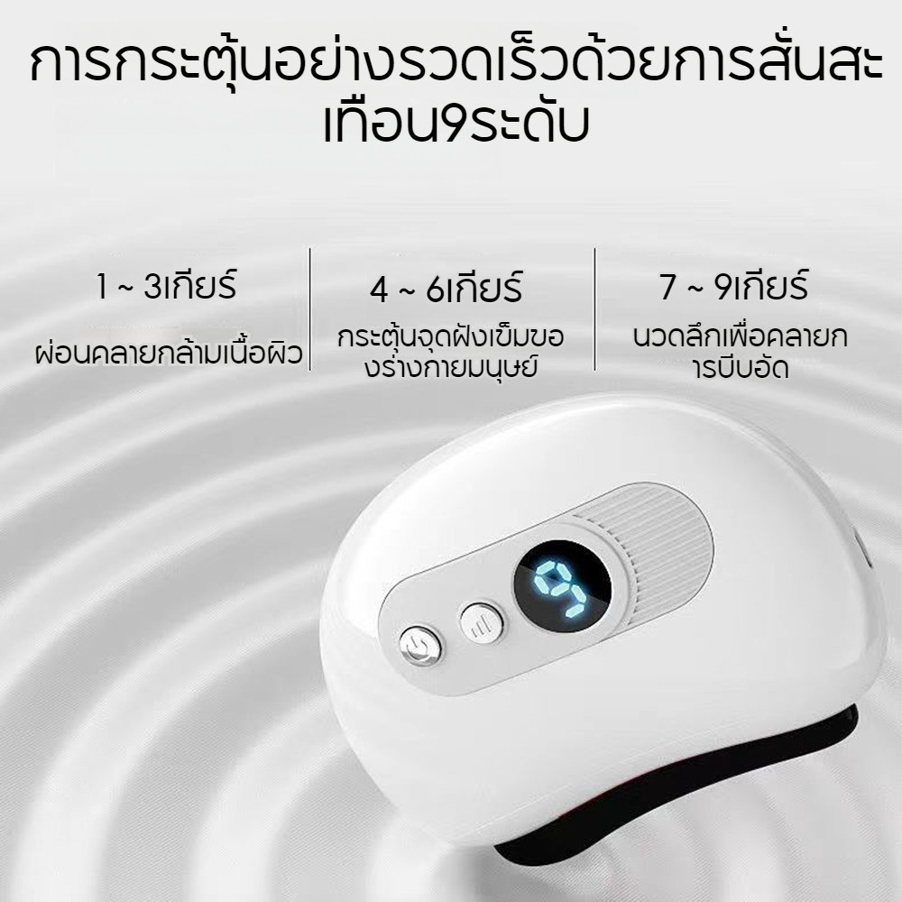 อุปกรณ์บำรุงความงาม เครื่องนวดกัวซาไฟฟ้า หน้านวดหน้าไฟฟ้า อัจฉริยะ พร้อมความร้อน 9 ระดับ สั่นสะเทือน 9 ระดับ