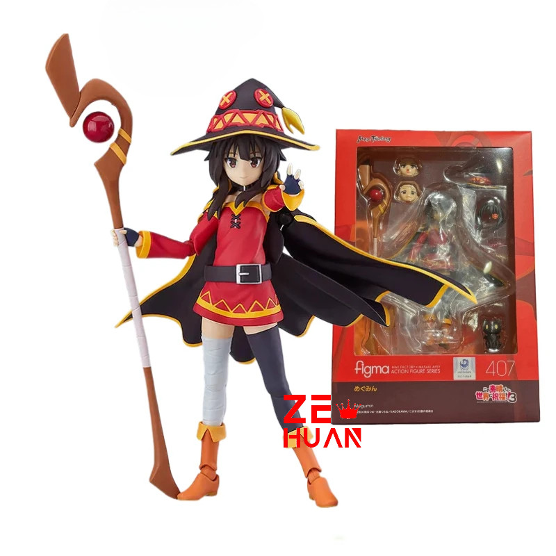 Figma 407 KonoSuba Gods Blessing on This Wonderful World อะนิเมะรูป Megumin ตัวเลข PVC ของเล่น