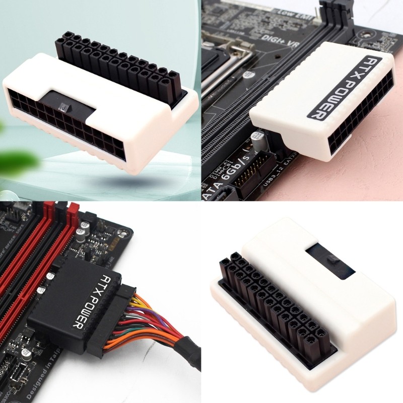 CH* 24Pin 90 องศา 24 Pin ถึง 24pin ปลั๊กอะแดปเตอร์เมนบอร์ด