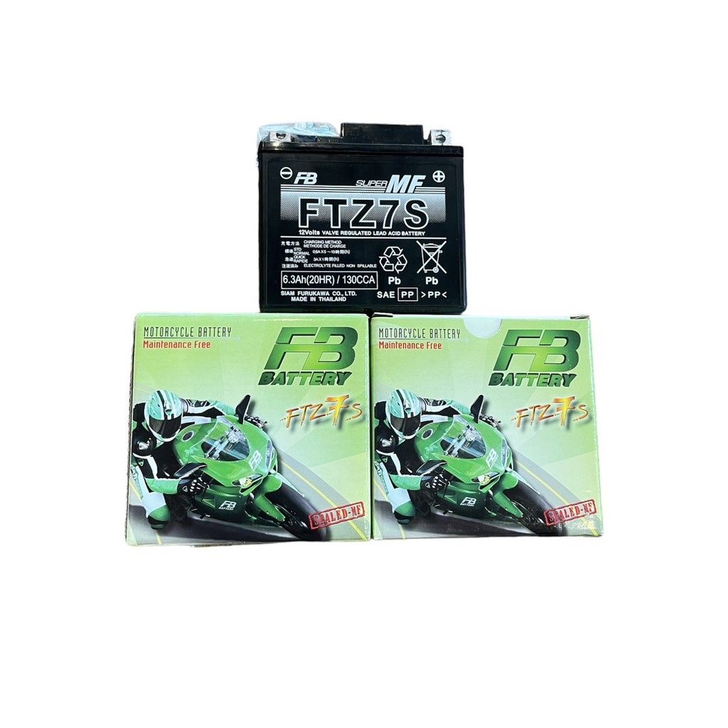 FB BATTERY FTZ7S แบตเตอรี่แห้ง (7แอมป์) GPX CBR150, PCX, CLICK125i บางปี , YZF450, SUZUKI RAIDER150