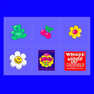 WiggleWiggle Waterproof Sticker / สติ๊กเกอร์กันน้ำ 6ดวง/แผ่น