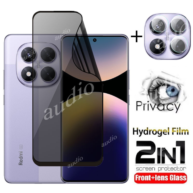 Redmi Note 14 Pro 5G 4G 2in1 เลนส์ด้านหน้า Anti-Spy Hydrogel ฟิล์มสําหรับ Redmi Note 14 Pro Pro+ 5G นุ่มป้องกันหน้าจอความเป็นส่วนตัวสําหรับ Redmi Note14 Pro+ 5G เลนส์กล้อง Anti-Spy กระจกด้านหน้า