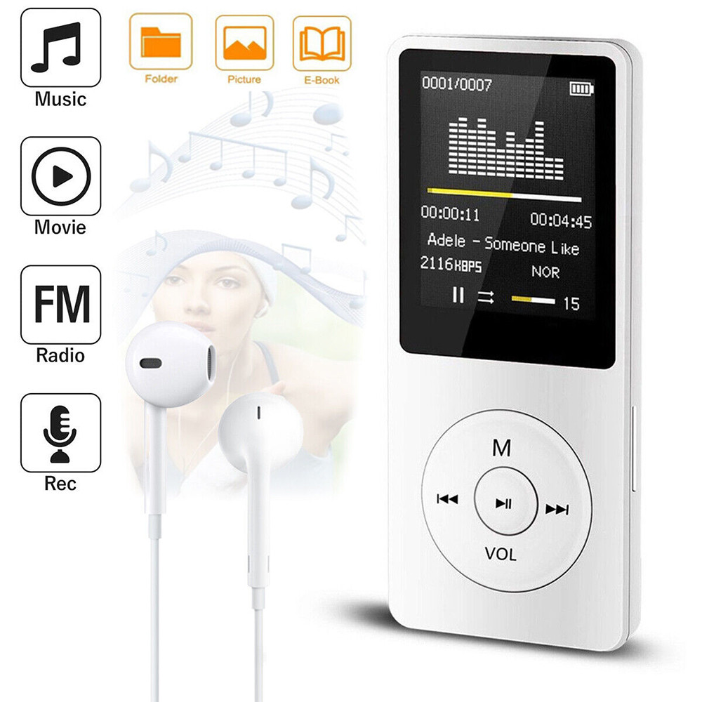 แบบพกพามินิmp3เครื่องเล่นไฮไฟเพลง เครื่องวอล์คแมน 4.0บลูทูธสนับสนุนสองทางส่งวิทยุ เอฟเอ็ม เครื่องบันทึกเสียงหนังสือ อัตโนมัติดู