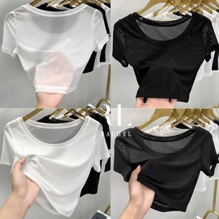 เสื้อครอปผู้หญิงแขนสั้น ทรงสั้น สวมใส่สบาย