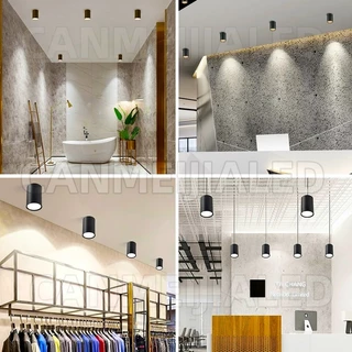 3 สี LED ดาวน์ไลท์ Pin light พื้นผิวติดตั้งโคมไฟเพดาน spot light E27 เปลี่ยนหลอดไฟรอบห้องนอนห้องนั่งเล่น home light