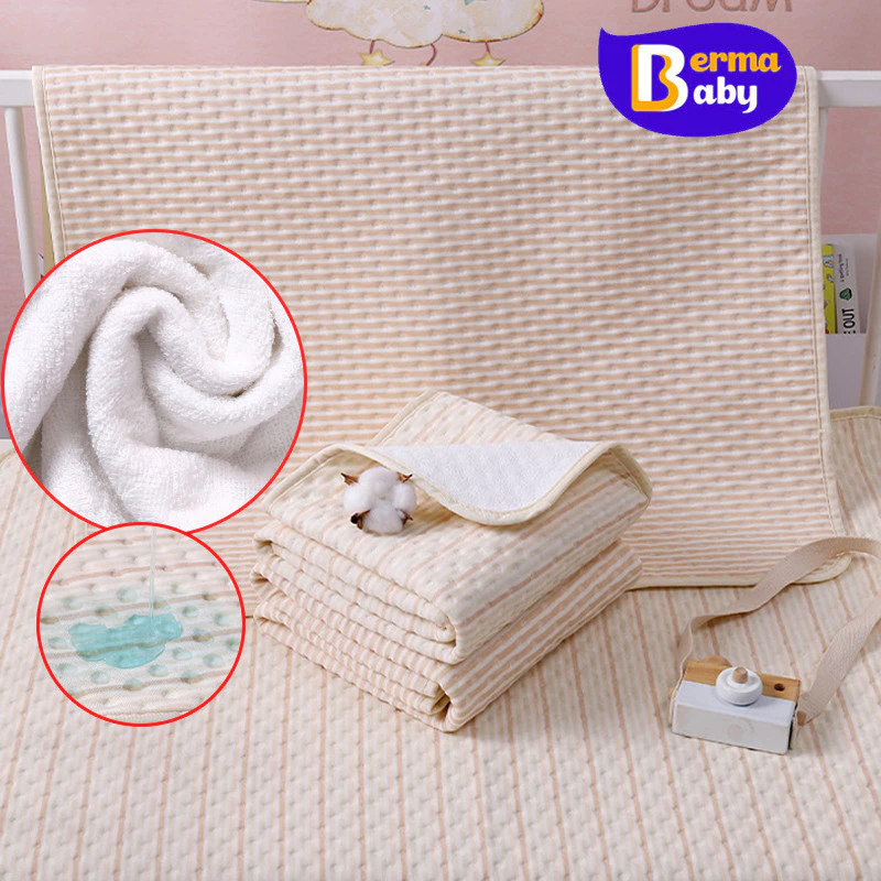 Berma Baby ผ้ารองฉี่ ผ้ารองเปลี่ยนผ้าอ้อม แผ่นรองกันเปื้อน ผ้ารองฉี่เด็ก ผ้านุ่ม 100*120/50*70cm