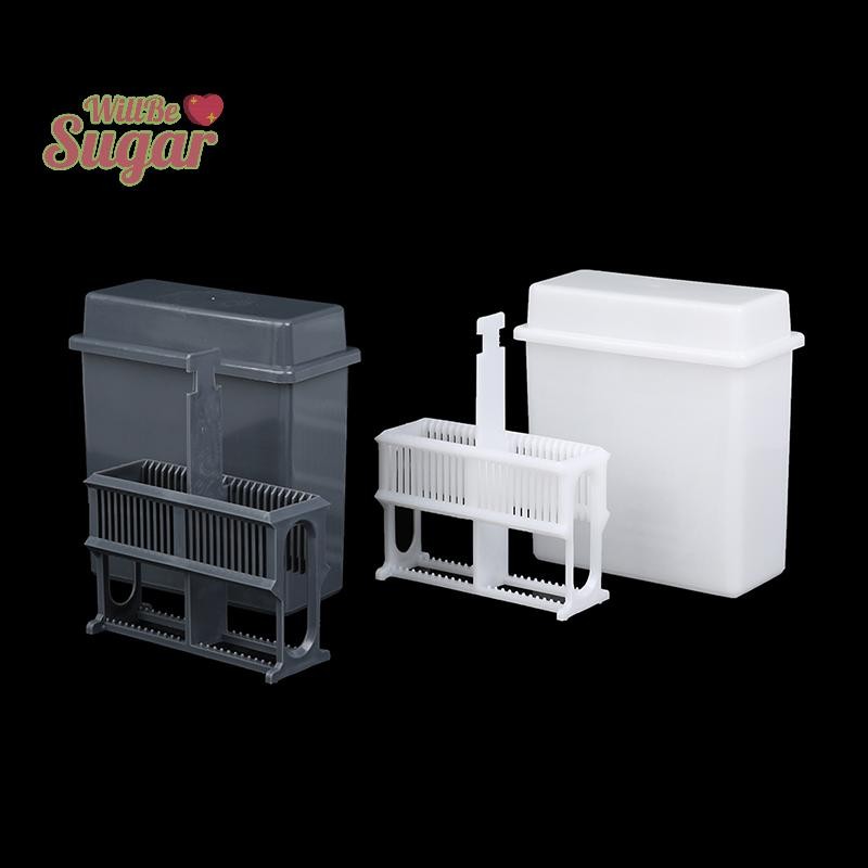 [WillBesugarT] 24 Slots Staining Jar Rack สําหรับกล้องจุลทรรศน์สไลด์,Slides Staining Rack ชุดจาน [ให