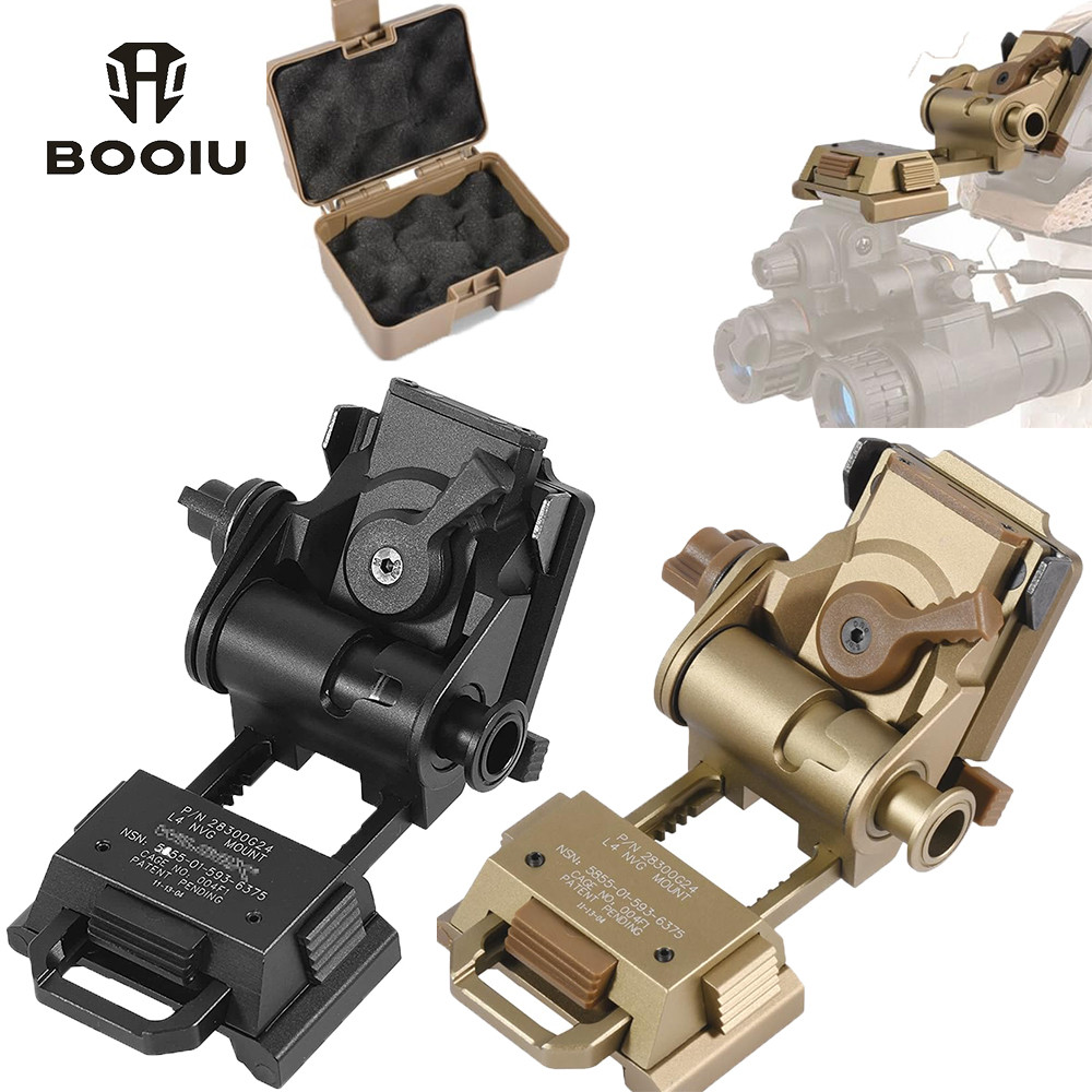 BOOIU โลหะ L4G24 NVG ผู้ถือหมวกกันน็อค Night Vision Stent ยุทธวิธีกลางแจ้งหมวกกันน็อคสําหรับ PVS15/P