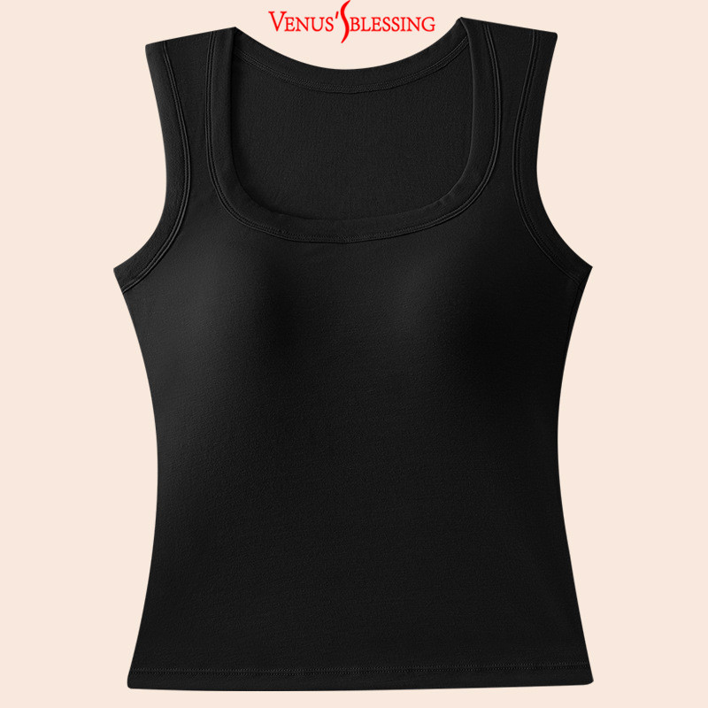 S-3XL เสื้อกล้ามขนาดบวกพร้อมเบาะหน้าอก 2-in-1 เสื้อแฟชั่นขนาดบวก - รูปที่ 3