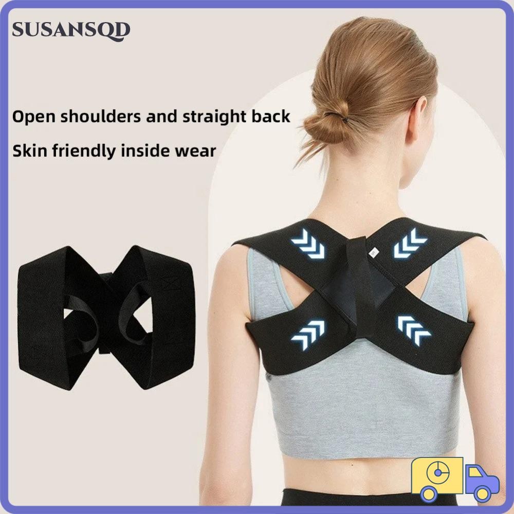SUSANSQD เข็มขัดแก้ไขสําหรับผู้ใหญ่, เข็มขัดปรับเปิดไหล่ท่าทาง, การป้องกันไหล่ด้านหลังแบบพกพาหลังค่อมที่มองไม่เห็นกลับคอรั้งกีฬาด้านบน