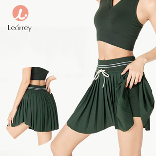 Leorrey-ชุดกีฬาลำลอง กอล์ฟ เทนนิส กระโปรงกอล์ฟจีบ ชุดสองชิ้น…